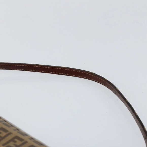 FENDI Zucchino Canvas Mamma Baguette Shoulder Bag Enamel Beige Gold Auth 146481 - Picture 9 of 16